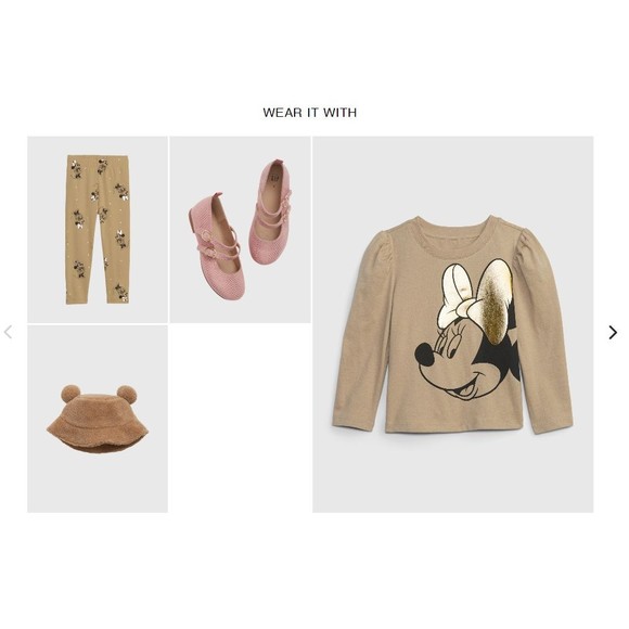 NWT GAP X Disney Organic Cotton Minnie Mouse T-Shirt gold Holiday 18-24M - Picture 4 of 4